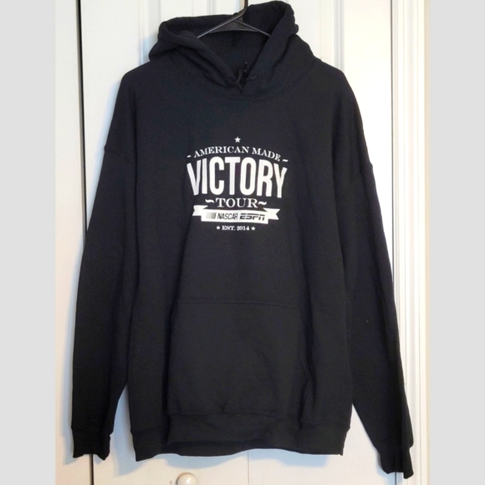 NASCAR ESPN American Made Victory Tour Black Sweatshirt Hoodie Size XL